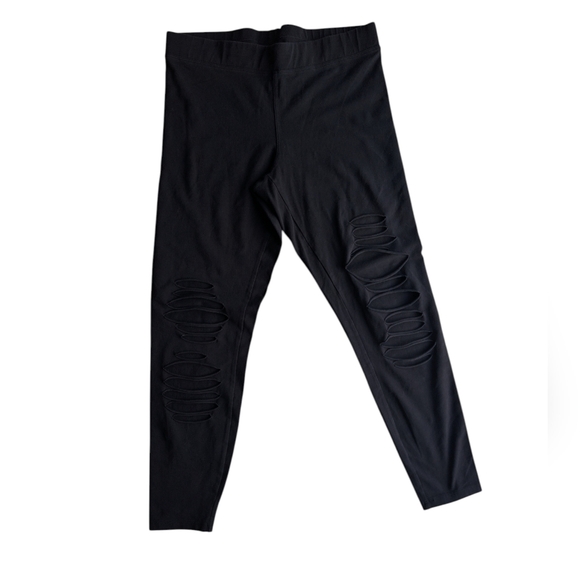 Express Pants - Express Black Distressed Ripped Leggings Grunge Punk Alt Aesthetic Size M